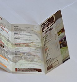 A4 folded takeaway menu