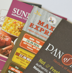 Folded Takeaway menu printing UK