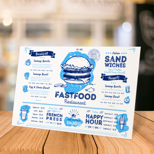 Laminated Menus